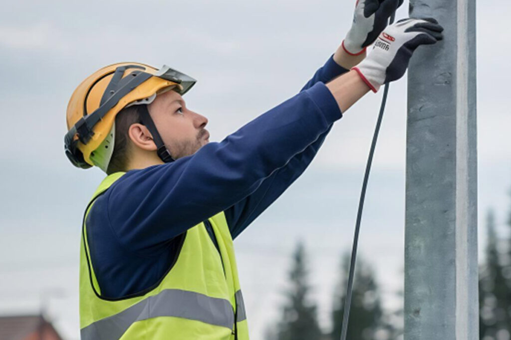 electrician working on cabling